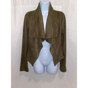 Olive Green faux suede Jacket size medium